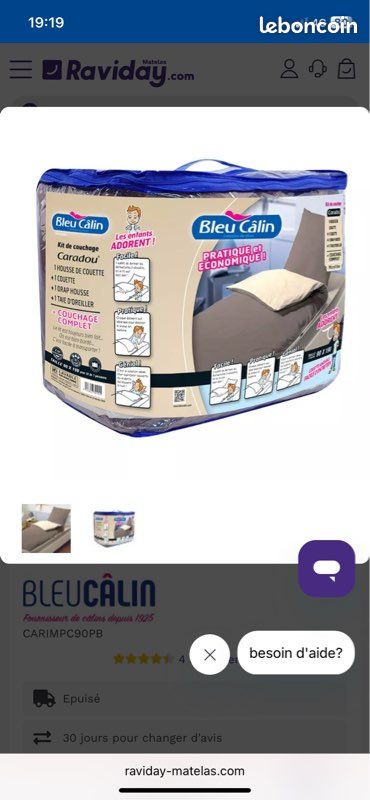 Lit gonflable avec duvet intégré Ameublement