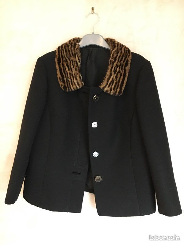 Manteau pure laine et fourrure (image 1)