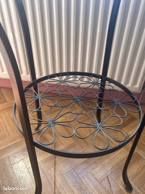 Guéridon haut verre et métal rond (image 3)
