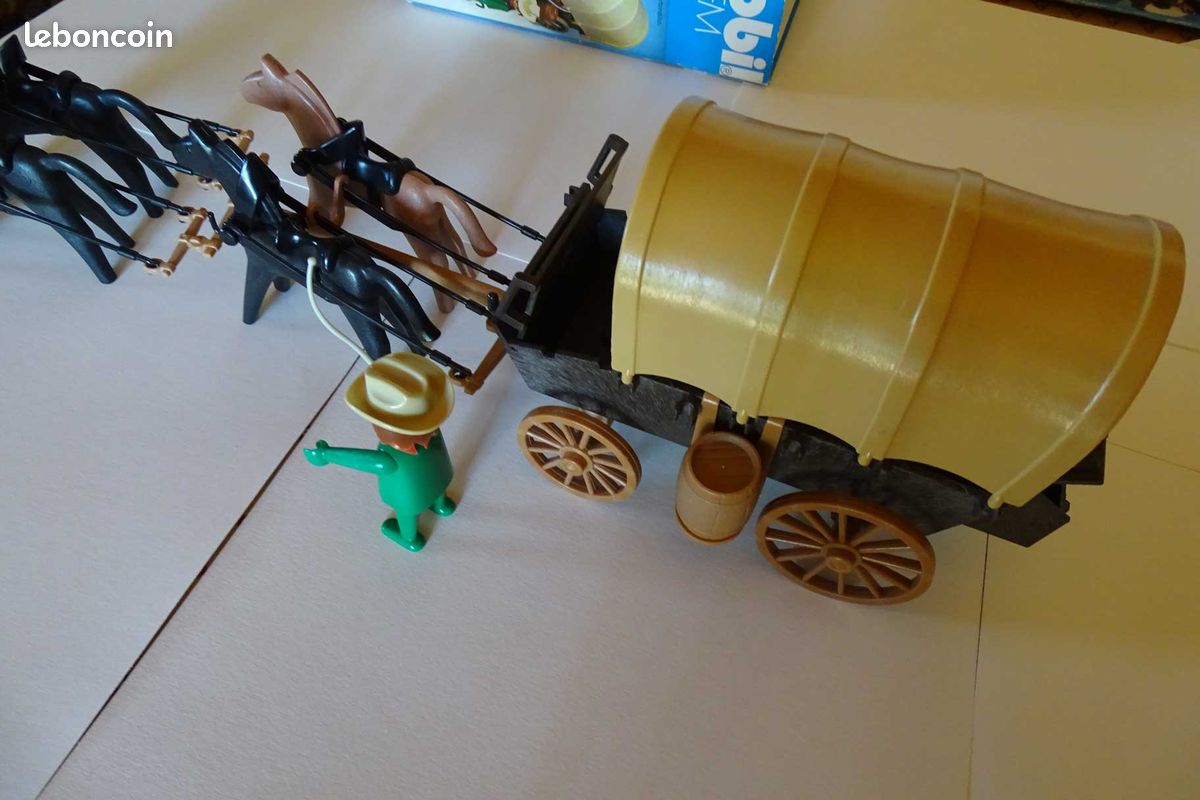 Playmobil Chariot Western Cow Boy Vintage (image 4)
