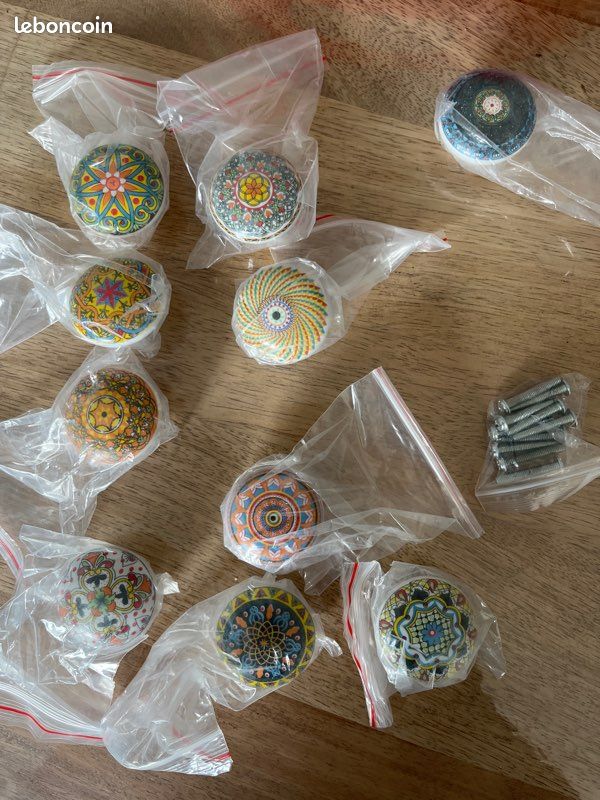🌟 lot de boutons de porte en porcelaine – magnifiques motifs orientaux / mandala 🌟 (image 1)