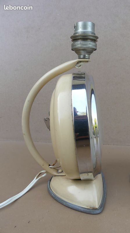 Ancien réveil lampe de chevet JAZ LAMPIC / JAZIC rare vintage FONCTIONNE abat-jour lamelles plastique années 50 (image 5)