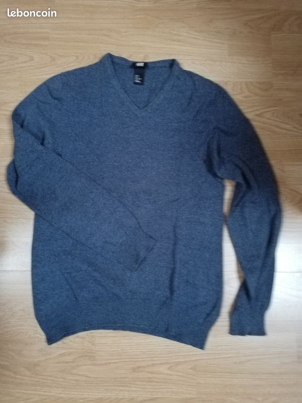 Pull Homme bleu chiné T S (image 1)