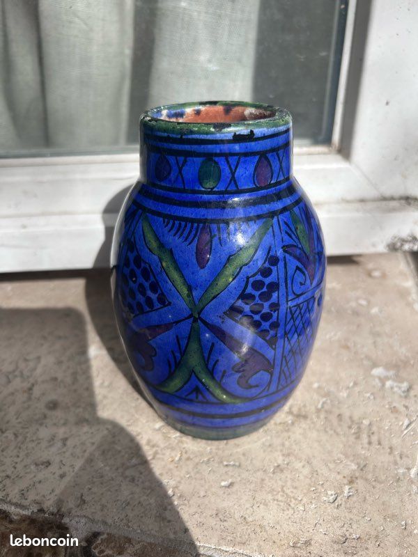 Poterie berbère marocaine bleu cobalt (image 5)
