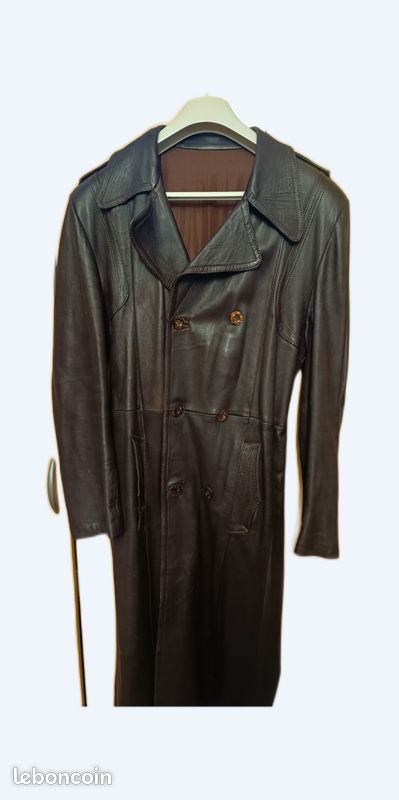 Trench cuir marron (image 1)