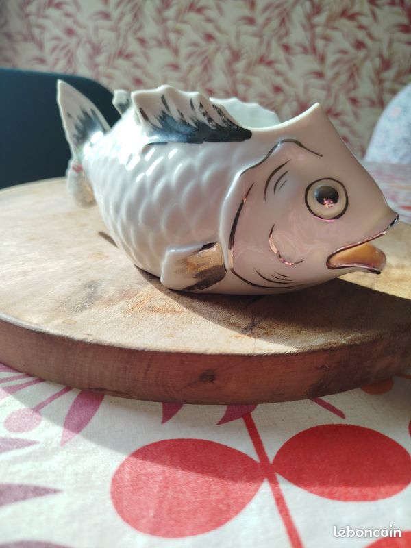 Poisson-jardinière Lindner Bavaria en porcelaine, Allemagne de l'Ouest, vers 1960-1970 (image 3)