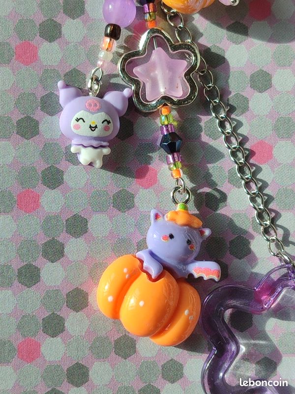 Porte clé en perles Kuromi d'Halloween (image 2)