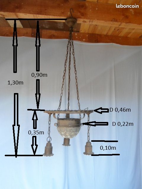 Ancien lustre en métal (image 2)