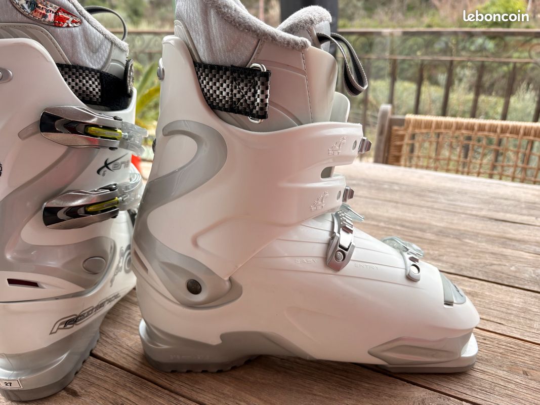 Bottes De Ski Rossignol Xena Cockpit Femme Taille 26 - Blanc, Flex Soft, Portées Une Fois
