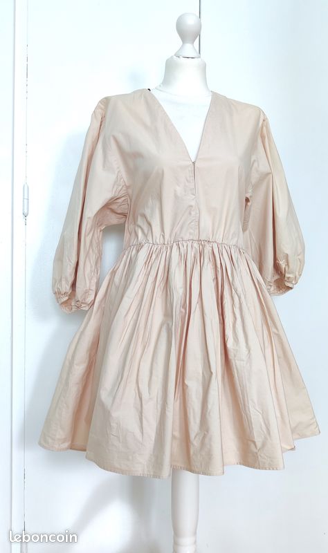 Robe ONE STEP Taille 38 En Coton/lin Beige - Occasion Très Bon état, Style Débardeur, Longueur Genou