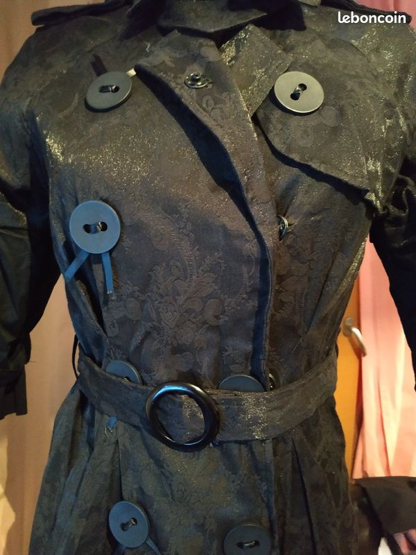 Trench long noir pailleté Chloé (image 6)