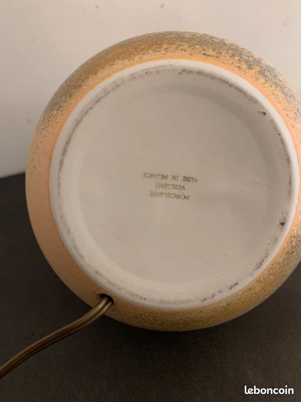 Lampe boule porcelaine vintage Virebent (image 10)