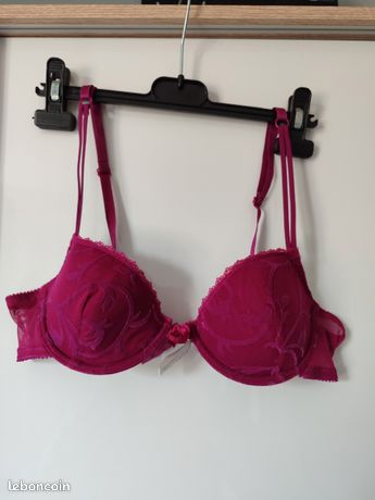 Soutien-gorge Armature Steffy 90C - Bleu Et Blanc à Pois, Occasion Très Bon état Push-up