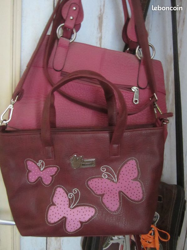 Sac à Main Cuir Bandoulière 'Minnie' Wald Disney, Bordeaux Femme