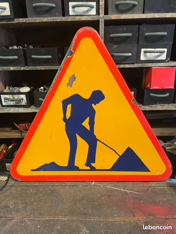 Panneau De Signalisation Routière émaillé - Fer - Multicolore - Déco Intérieur/extérieur