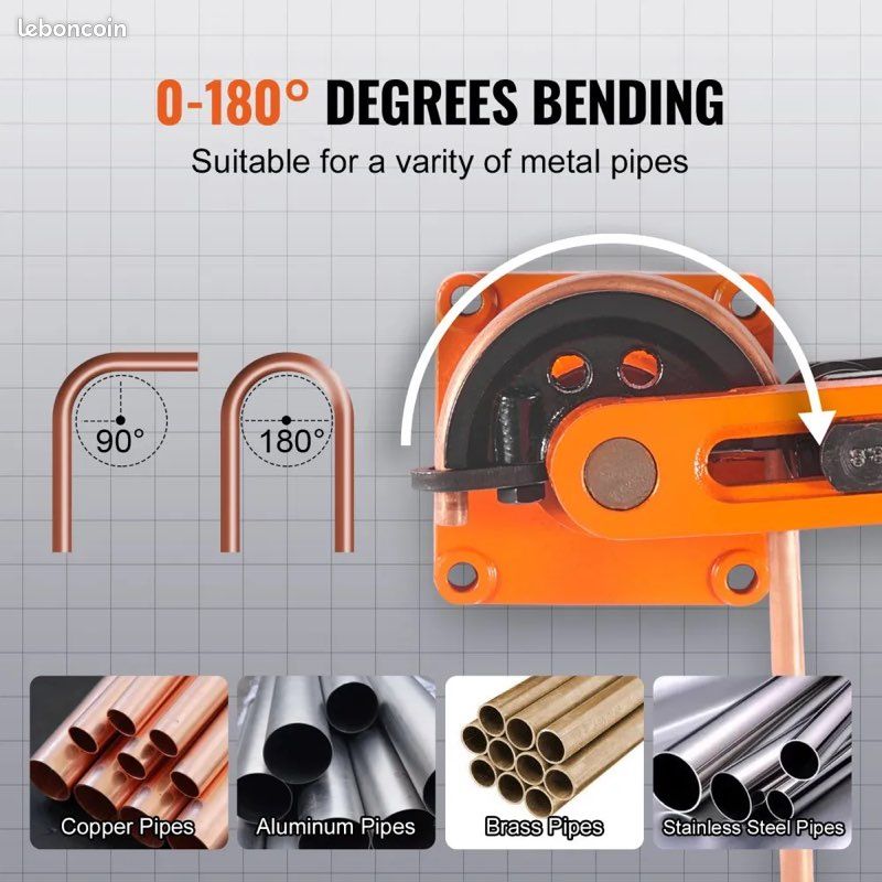 Cintreuse Tubes Manuelle 3 En 1 Bonvoisin – 1/4" 5/16" 3/8" Cuivre Aluminium Laiton, 0-180° Précise & Solide