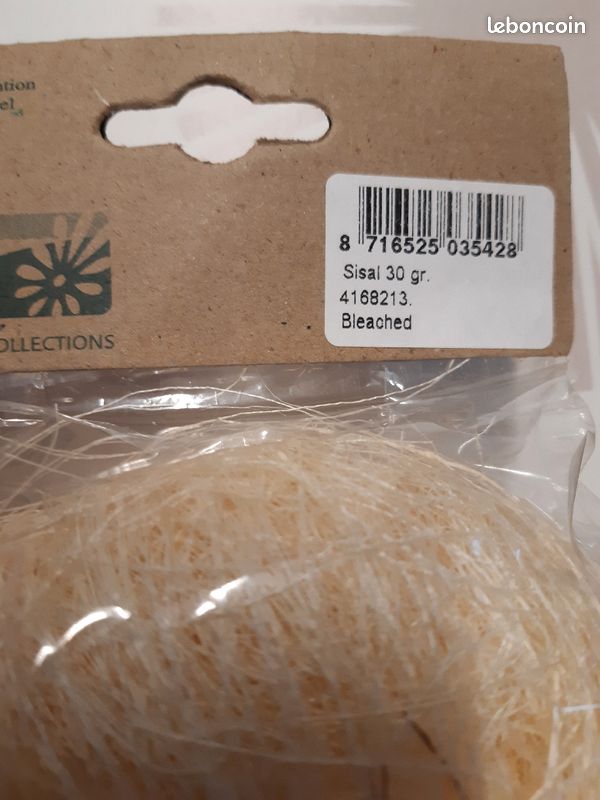 Lot pelotes de sisal beige et vert (image 2)