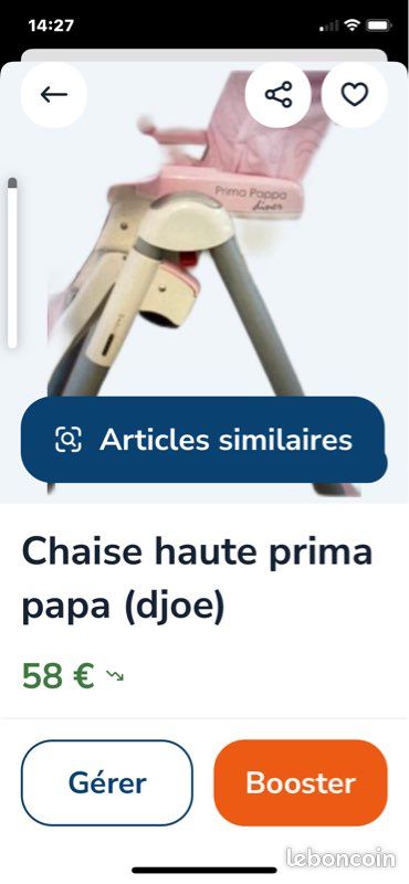 Chaise haute pég perego bb confort (djoe) (image 4)