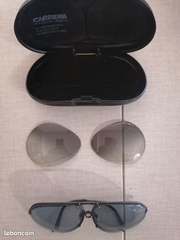 Étui Lunettes PORSCHE CARRERA DESIGN – Noir – Avec 2 Verres – Occasion Bon État – Unisexe Adulte