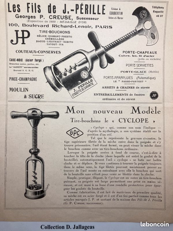 Recherche tout objet ou documents marqués PERILLE. JP (image 2)