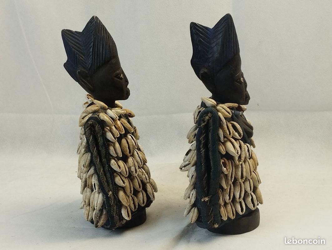 Couple d’Ibeji Yoruba – Nigéria – statuettes rituelles jumelles – 27 cm (image 5)