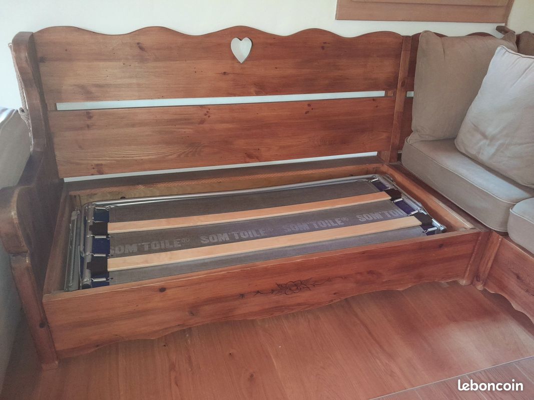 Canapé angle bed express Alhambra style montagne 2 coffres + lit (image 6)