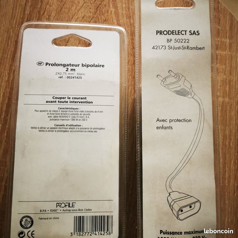 Prolongateur rallonge bipolaire 2m neuf (image 4)
