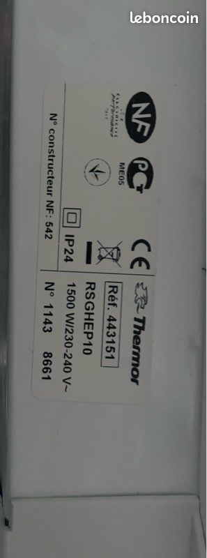 Lot de 2 Radiateurs Électriques Thermor 1500w (image 3)