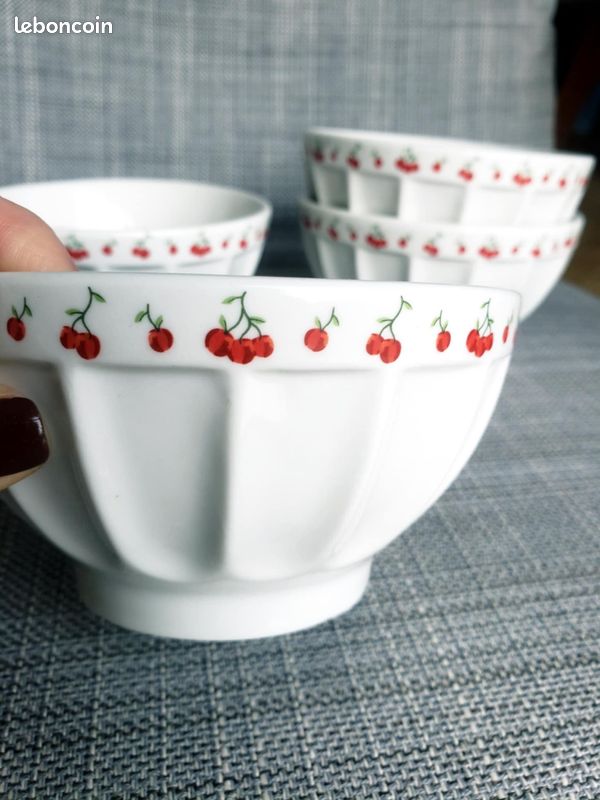 Lot De Bols Et Tasses Geneviève Lethu – Céramique Blanche – Neuf