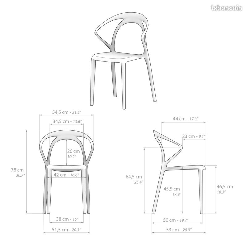 Lot de 4 chaises Design NEUVES (image 4)