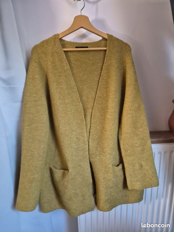 Gilet cardigan femme cop copine M 38 jaune vert Vêtements