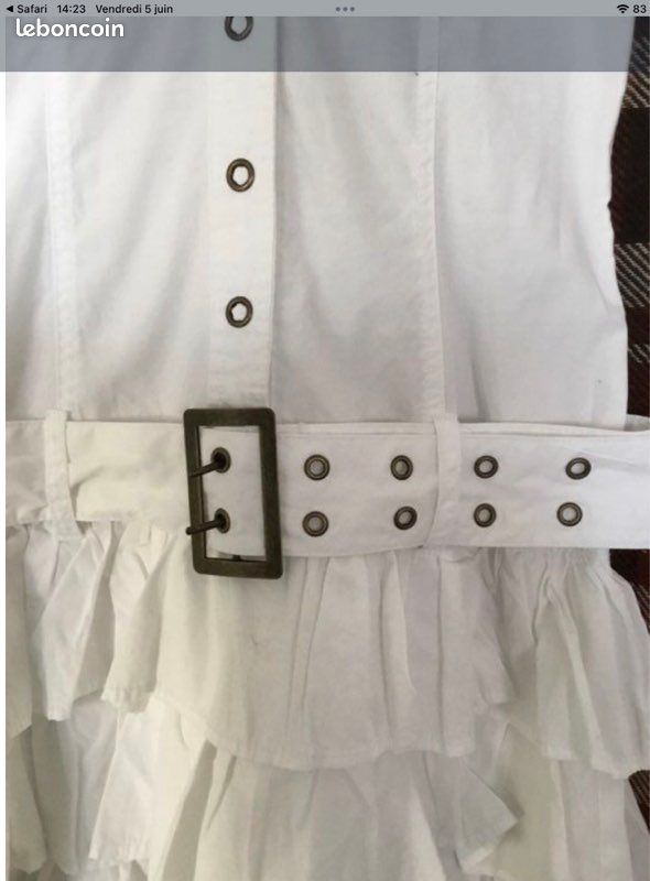 Robe blanche MORGAN coton écussons (image 4)