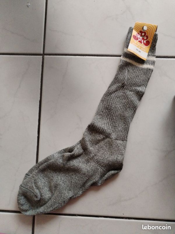 6 paires de chausettes homme ou femme, taille 39-40, en coton épais, gris (image 2)
