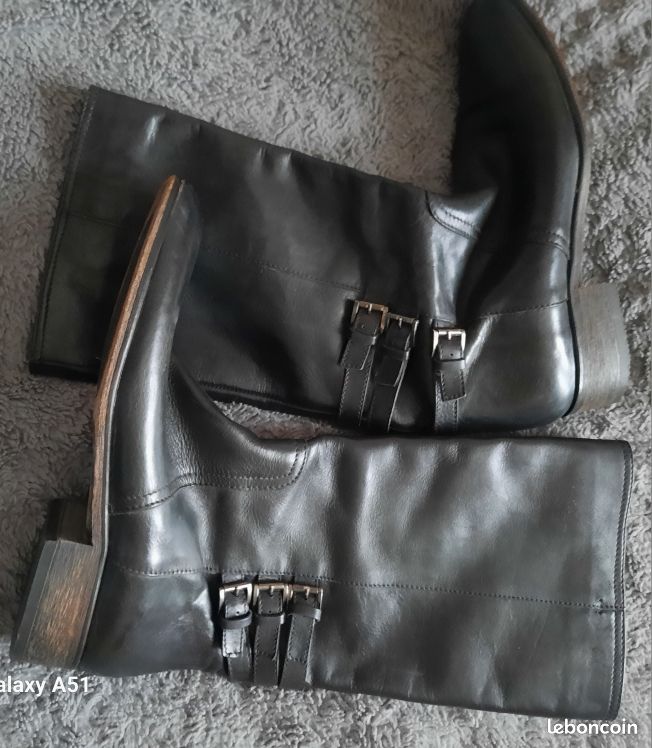 Bottes cavalières cuir souple couleur marron taille 371/2 impecable (image 13)