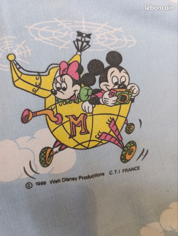 Drap housse Disney Mickey avion vintage année 80 (image 3)