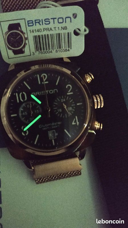 Montre Briston Chronographe Clubmaster Noir NEUVE Classic Acetate + bracelet métal Neuf offert, Blac (image 4)