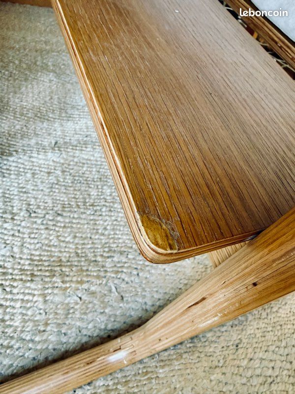 Ensemble table + 3 tabourets MUJI - série Oak Living Dining (130x65cm) (image 3)