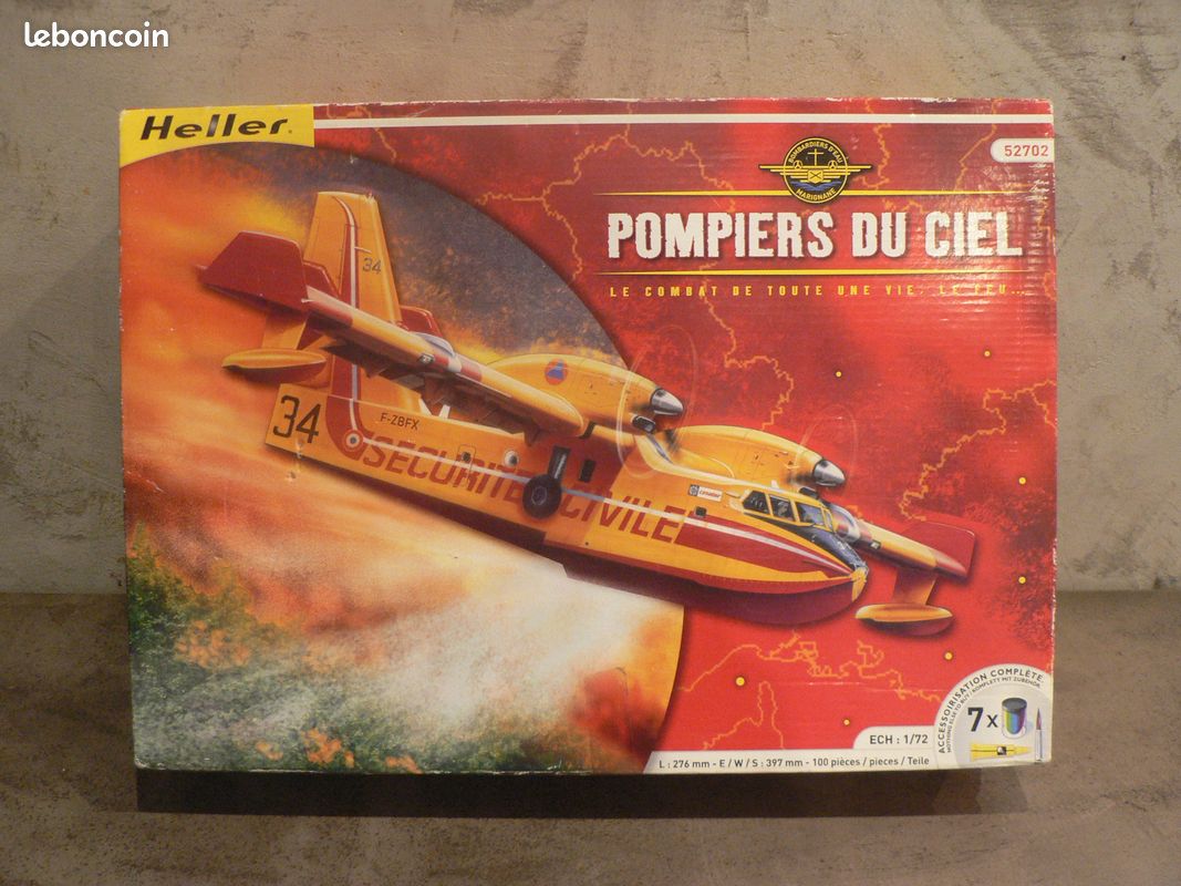 Maquette Heller 1/72 Avion « Pompiers Du Ciel » – Réf 52702, Occasion, Avion Non Militaire