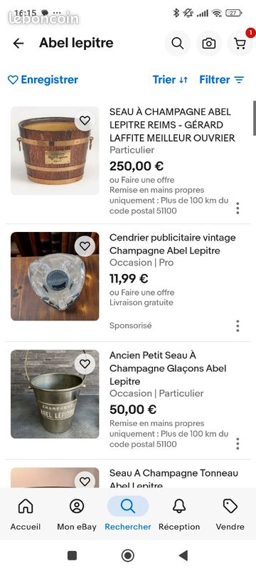 Sceau Ancien Champagne - Prince Axel De Bourbon Parme / Abel Lepitre - Laiton Et Bois