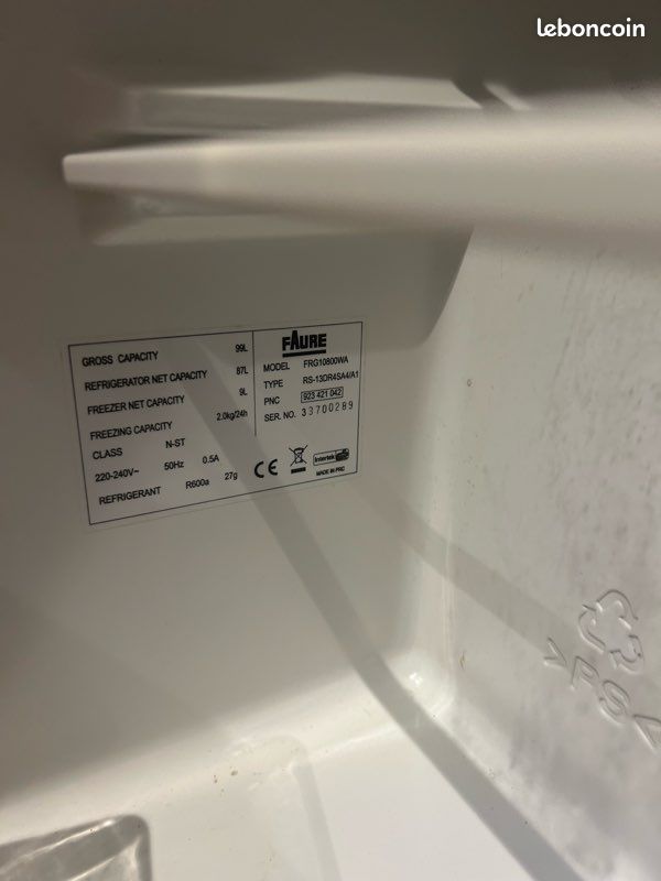 Vends frigo frigidaire FAURE à venir chercher Paris 12 (image 4)