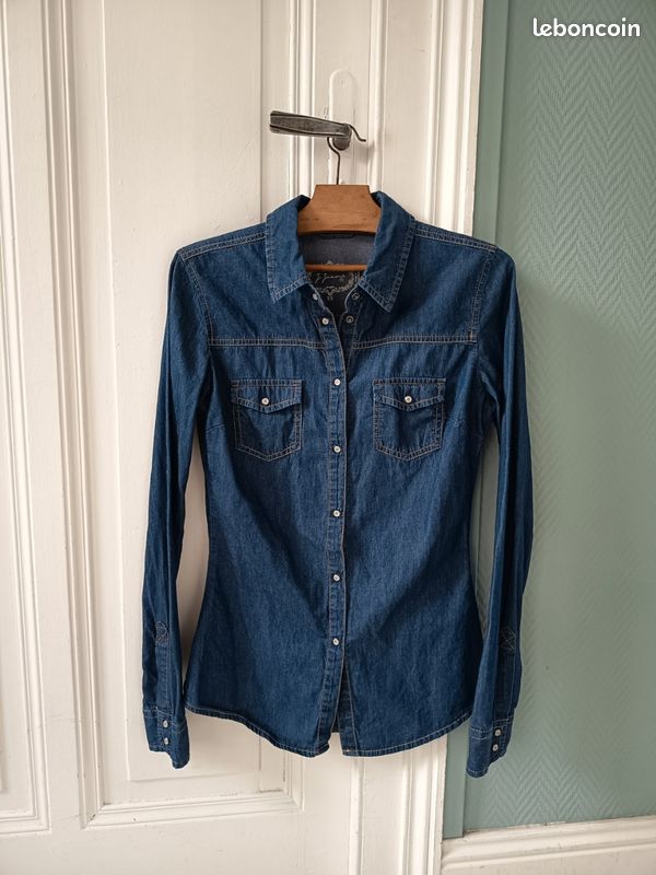Chemise En Jean Foncé EDC By Esprit - Taille XS - Occasion Très Bon état - Style Décontracté