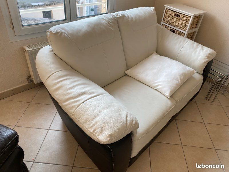 Ensemble canapé 2 places + canapé 3 places + fauteuil cuir (image 2)