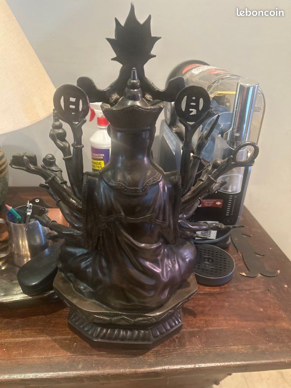 Ancienne Statue japonaise en bronze (image 3)