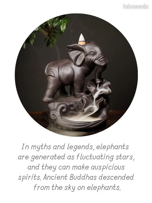Brûleur D’encens En Forme D’éléphant Avec 10 Cônes D’encens (image 8)