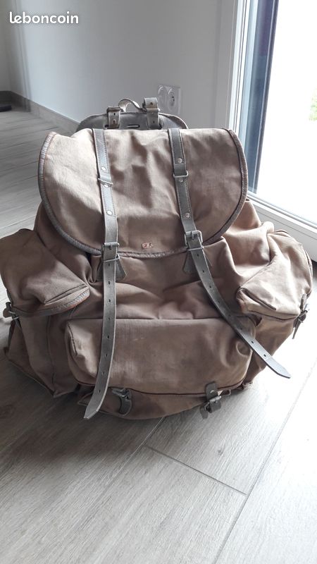 Sac baluchon en toile et monogrammes BC - Le Grenier de Lisette