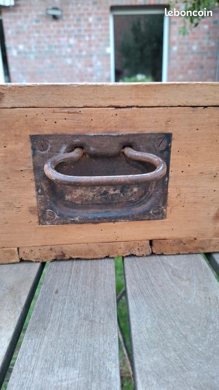 Rare caisse militaire allemande années 40/50 en bois massif et métal (image 9)