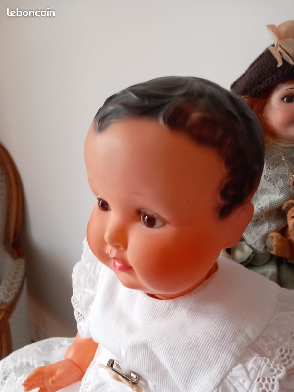 Baigneur Ancien En Celluloïd Lenci - Habits D'origine, Poupée Vintage