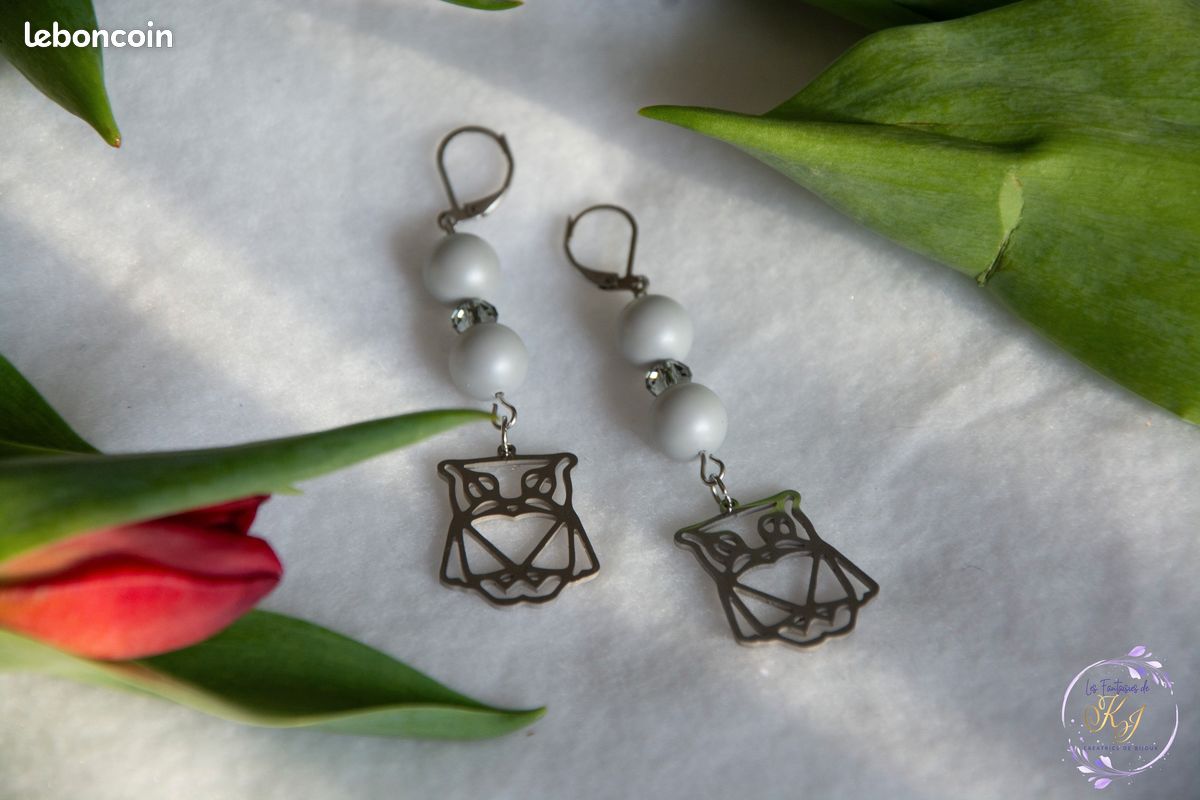 Bijoux femme Boucles d'oreilles "NOCTURNA" Acier et Cristal autrichien 50 mm Cadeau Assembler mains (image 2)