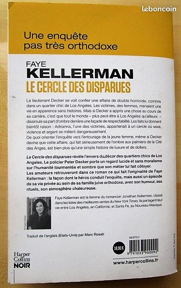 LIVRE roman "LE CERCLE DES DISPARUES" Faye KELLERMAN - BE (image 2)