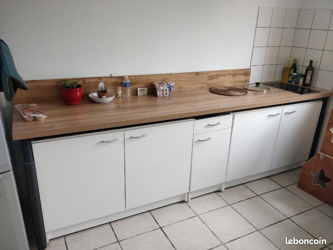 Plan de travail cuisine 3m + plaques 2 feux + 3 meubles (image 1)